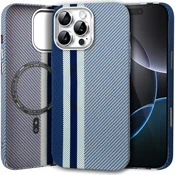 Overboard Ovitek za iPhone 16 Pro Max, karbonska vlakna MagSafe, moder