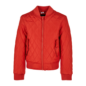 Girls Diamond Quilt Nylon Jacket Huge Red