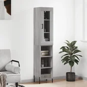 Vidaxl Visoka omara siva sonoma 34,5x34x180 cm inženirski les