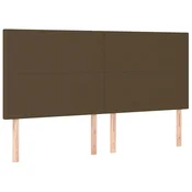 Vidaxl Vzglavje postelje temno rjavo 160x5x118/128 cm blago