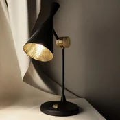Tom Dixon LED namizna svetilka Beat, črna, medenina, višina 53 cm - Dnevna soba/jedilnica - Dizajn