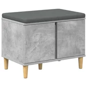Vidaxl Haldna klop Beton Siva 60 x 38 x 46 cm Oblikovan Les in Tkanina