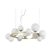 Ideal Lux - LED Lestenec na vrvici PERLAGE 14xG9/3W/230V pr. 85 cm zlata/bela