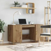 vidaXL Miza s polico artisan hrast 140 x 50 x 75 cm Konstruiran les