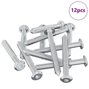 Vidaxl Vijak 12 szt. srebrna M6 x 50 mm Jeklo