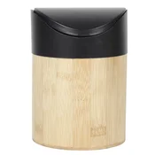 shumee MINI KOŠ ZA SMETI 1L bambus črna 11,8 × 11,8 x 17 cm