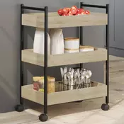 Vidaxl vidaXL Kuhinjski voziček, hrast sonoma 50x30x70 cm, material na osnovi lesa