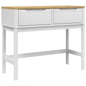 MAISON CHIC konzolna miza - miza ob steni FLORO bela 89,5x36,5x73 cm trdna borovina, (21786499)