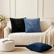 vidaXL Blazina z blazino HEERLEN 6 kos Temno modra Flanel