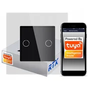 shumee Dotikalno stikalo ČRNO 2-krožno ZigBee TUYA RTX SH