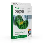 ColorWay Foto papir Visoko sijajen, Dvostranski, 155g/m2, 50kos, A4 (PGD155050A4)