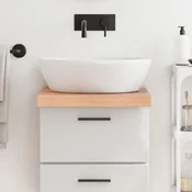 Kupaonska radna ploca svjetlosmeda 40x60x(2-6) cm masivno drvo