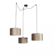 Viseča svetilka črna s taupe senčilom 35 cm 3-luči - Cava