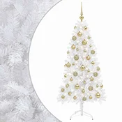 Vidaxl Umetna božična jelka z bučko 120 cm 150 LED Toplo bela