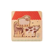 eliNeli Wooden Puzzle Farm sestavljanka iz lesa 12m+ 7 kos