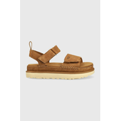 Sandali iz semiša UGG Goldenstar ženski, rjava barva, 1136783