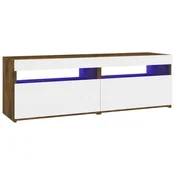 Vidaxl TV omarica 2 kosa z LED lučkami dimljeni hrast 60x35x40 cm
