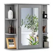 Northix Kopalniška stenska omarica z ogledalom 66x16,7x63 cm MDF
