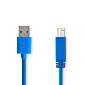 Nedis USB kabel | USB 3.2 Gen 1 | USB-A moški | USB-B moški | 5 Gbps | Ponikljano | 3,00 m | Okrogla | PVC | Modra | Plastična vrečka