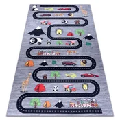 eoshop BAMBINO 2092 pralna preproga Ulica, avtomobili za otroke proti zdrsu - antracitna ( - Velikost: 120x170 cm)