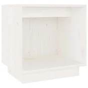 Vidaxl Nočna omarica bela 40x30x40 cm trdna borovina