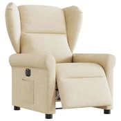 vidaXL vidaXL Električni naslanjač krem tkanina, (21824856)