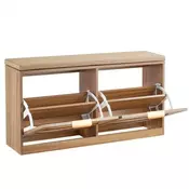VEVOR Čevljalna klop 988x240x500 mm svetli rustikalni hrast