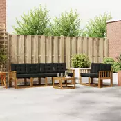 Set vanjskih sofa 7 kom. Prirodna i crna
