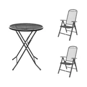 eoshop Kovinski vrtni set Eoshop 41: miza + 2 nastavljiva stola