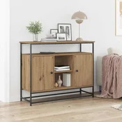 vidaXL Strani šal Umetni hrast 100 x 35 x 80 cm Inženirski les