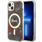 Infostyle Ovitek Guess Flower za iPhone 14 s tehologijo MagSafe - rjava (GUHMP14SHCFWSA; GUHMP13MHCFWSA) Rjava / PC + TPU silikon
