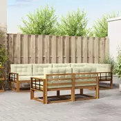 Set vanjskih sofa 8 kom. Prirodna i krem