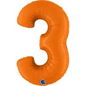 Grabo Folija balon številka 3, mat oranžen, 102 cm