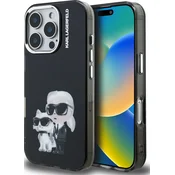 Karl Lagerfeld IML Aquarelle Karl and Choupette Zadnji Pokrov za iPhone 16 Pro Max Black