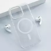 Maska Berlia Crystal Armor Magnetic za iPhone 16 Pro transparent bela