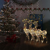 Greatstore Božični severni jelen iz akrila 3 kosi 120 cm večbarven