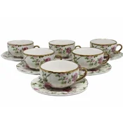 ELEGANTNI KOMPLET 6 SKODELIC S KROŽNIKI SKODELICE ZA ESPRESSO 80 ML