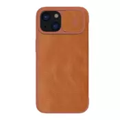 Maska na preklop Nillkin Qin Pro za iPhone 15 Plus braon