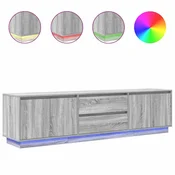 Vidaxl TV omarica z LED lučkami siva sonoma 193,5x41x50 cm