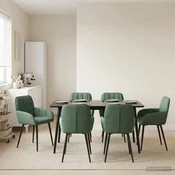vidaXL vidaXL Jedilni stoli 6 pcs Žamet Morsko zelena 57 x 50 x 85 cm, (5000296741)