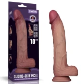 LoveToy Sliding Skin Pro II Dual Layer Silicone Dong 10 Flesh