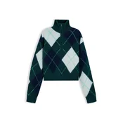 Tommy Jeans Pulover Fluffy DW0DW23351 Temno zelena Regular Fit