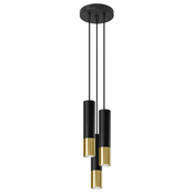 Sollux SL.0955 - Luster na sajli LOOPEZ 3xGU10/10W/230V okrugli crna/zlatna
