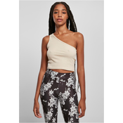 Womens cropped asymmetrical softseagrass top