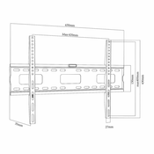 Maclean TV nosac, max VESA 600x400, 32-100", 80kg, MC-419