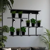 Luminex Stenna svetilka Shelf, črna, širina 102 cm, les, 4-delna. - Dnevna soba/jedilnica - Sodobni - črna mat