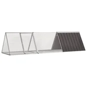 Vidaxl Kletka za zajce antracitna 302,5 x 80,5 x 71 cm pocinkano jeklo