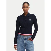 Tommy Jeans Pulover DW0DW22933 Mornarsko modra Regular Fit