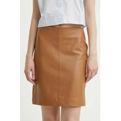 Kožna suknja 2NDDAY 2ND Ceciliana - Classic Leath boja: smeda, mini, ravna, 2000552642