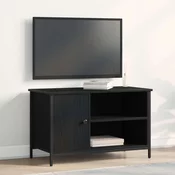 vidaXL vidaXL TV omarica Črna Oreh 80x40x50 cm Izdelano iz lesa in Jekla, (22012307)